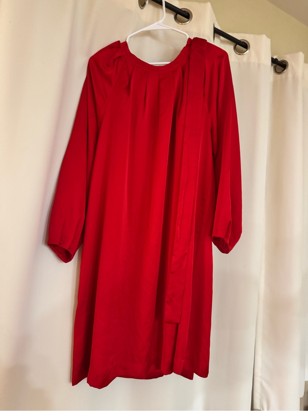 Ann Taylor Red Women's Long Sleeve Shift Dress - Casual Elegant Sz 12